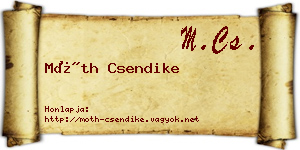Móth Csendike névjegykártya